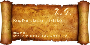 Kupferstein Ildikó névjegykártya